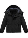 Wantdo Boy's Waterproof Ski Jacket Mountain Snow Coat Fleece Winter Coats Hooded Raincoats Black 6/7 