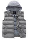 Men's Big and Tall Puffer Vest Plus Size Gilet Winter Jacket with Detachable Hood Recycled Polyester