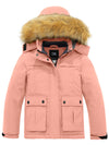 ZSHOW ZSHOW Girls' Waterproof Ski Jacket Warm Fleece Lined Thick Padded Winter Coat Coral Pink 6/7 