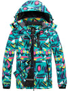 Wantdo Women's Waterproof Ski Jacket Windproof Winter Warm Snow Coat Mountain Rain Jacket Atna 121 Green Print S 