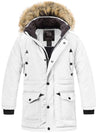 ZSHOW ZSHOW Boy's Active Hooded Puffer Jacket Padded Winter Mid-Long Thicken Outwear White 6/7 
