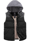 Wantdo Men's Winter Puffer Vest Quilted Padded Winter Sleeveless Jacket Black Grey S 