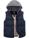 Wantdo Men's Winter Puffer Vest Quilted Padded Winter Sleeveless Jacket Navy Blue S 