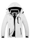 Wantdo Men's Waterproof Ski Jacket Fleece Winter Coat Windproof Rain Jacket Atna Core White