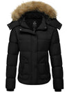 Women's Quilted Puffer Jacket Padded with Faux Fur Hooded Valley II