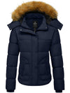 Women's Quilted Puffer Jacket Padded with Faux Fur Hooded Valley II