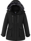 Wantdo Women's Plus Size Winter Coat Warm Quilted Winter Puffer Jacket with Removable Hood