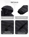 Women's Packable Puffer Coat Hooded Lightweight Long Winter Coats