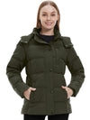 Wantdo Women's Puffer Jacket Warm Winter Coat Quilted Winter Jacket with Removable Hood