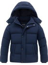 Wantdo Boy's Winter Coat Quilted Hooded Parka Jacket Water Resistant Windproof Puffer Jacket