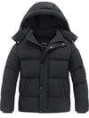 Wantdo Boy's Winter Coat Quilted Hooded Parka Jacket Water Resistant Windproof Puffer Jacket