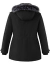 Wantdo Women's Plus Size Winter Coat Warm Quilted Winter Puffer Jacket with Removable Hood