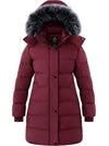 Wantdo Women's Long Puffer Jacket Quilted Winter Coat Thicken Hooded Parka Jacket