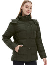 Wantdo Women's Puffer Jacket Warm Winter Coat Quilted Winter Jacket with Removable Hood