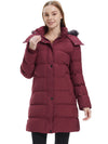 Wantdo Women's Long Puffer Jacket Quilted Winter Coat Thicken Hooded Parka Jacket