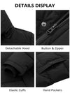 Wantdo Men's Winter Coat Windproof Puffer Jacket Padded Winter Coat with Detachable Hood