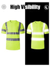 Ubon Safety Shirts for Men, Reflective High Visibility Construction Shirts Short Sleeve Work Shirts 3-Pack
