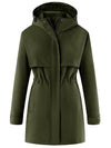 Women's Lightweight Rain Jackets Waterproof Rain Trench Coats Long Raincoat with Hood