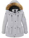 Women's Plus Size Puffer Jacket Warm Winter Parka Coat with Removable Fur Hood Regenerated Polyester