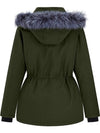 Women's Plus Size Winter Warm Coat Waterproof Parka Jacket with Removable Fur Hood