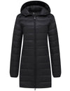 Women's Packable Puffer Coat Hooded Lightweight Long Winter Coats