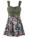 high neck swim dress olive