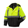 Ubon High Visibility Winter Safety Jackets for Men, Waterproof Reflective Hi Vis Construction Worker Jacket for Cold Weather