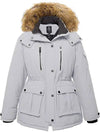 Women's Plus Size Puffer Jacket  Fur Hood Regenerated PolyesterE57