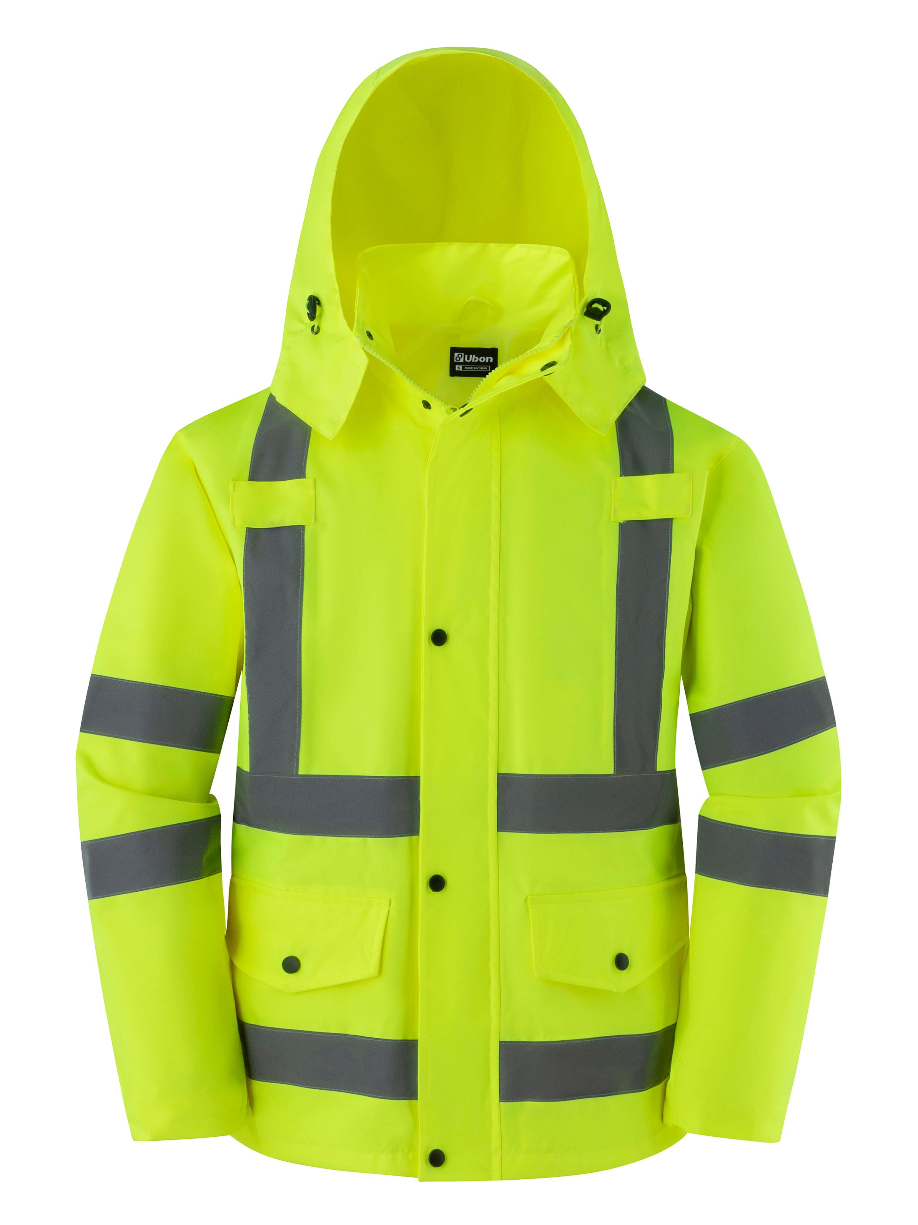 Rain Jacket Men Ubon Men's Reflective Rain Jacket, Waterproof Hi - Main Image