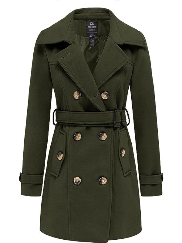 tuduoms Men's Classic Wool Double Breasted Pea Coat