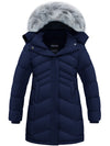 Wantdo Girls' Winter Coat Warm Winter Jacket Fur Hooded Fleece Lined Puffer Jacket