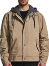Men's Casual Military Jacket Fall Canvas Jacket With Removable Hood