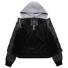 Wantdo Women's Hooded Faux Leather Jacket Moto Biker Jacket 