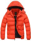 Wantdo Men's Warm Puffer Jacket Winter Coat with Removable Hood Valley I Orange S 