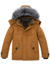Wantdo Boys' Quilted Winter Coats Warm Thicken Puffer Jacket Waterproof Parka Khaki 6/7 