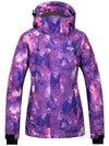Wantdo Women's Fully Taped Seams Rain Coat Warm Winter Parka Atna Printed Purple Tie Dye Print S 