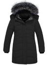 Wantdo Girl's Long Winter Coat Parka Warm Puffer Jacket Black 6/7 
