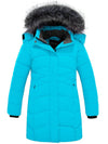 Wantdo Girl's Long Winter Coat Parka Warm Puffer Jacket Light Blue 6/7 