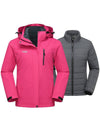 Wantdo Women's 3-in-1 Ski Jacket Waterproof Snowboard Jacket Winter Coat Alpine I Rose Red S 
