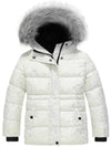 Wantdo Girl's Quilted Winter Coat Thicken Puffer Jacket with Fur Hood White 6/7 