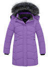 Wantdo Girl's Long Winter Coat Parka Warm Puffer Jacket Purple 6/7 