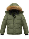 Wantdo Boys Hooded Puffer Jacket Thick Warm Winter Coat Army Green 6/7 