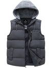 Wantdo Men's Puffer Vest Quilted Warm Sleeveless Winter Jacket Gray S 