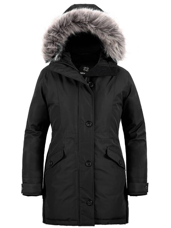 Women Winter Quilted Puffer Coat Fleece Lined Warm Jacket With
