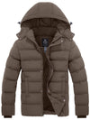 Wantdo Men's Warm Puffer Jacket Winter Coat with Removable Hood Valley I Khaki S 
