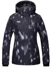 Wantdo Women's Waterproof Ski Jacket Windproof Colorful Print Sealed Seams Rain Coat Atna Printed Black Geometric Printed S 