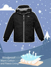 Wantdo Boys Hooded Winter Jacket Windproof Ski Fleece Coat 