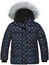 Wantdo Girl's Quilted Winter Coat Thicken Puffer Jacket with Fur Hood Navy 6/7 