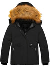 Wantdo Girl's Warm Snow Coat Waterproof Ski Jacket Windproof Winter Parka Black 8 