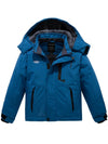 Wantdo Boy's Waterproof Ski Jacket Mountain Snow Coat Fleece Winter Coats Hooded Raincoats Blues 6/7 